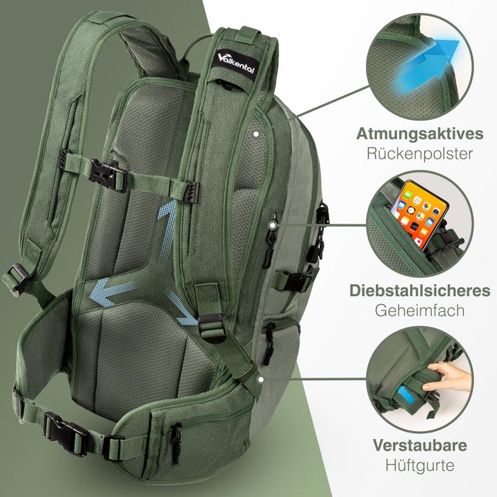 Immagine prodotto Valkental Explorer V22 - Zaino outdoor con borsa a tracolla integrata (22 l)
