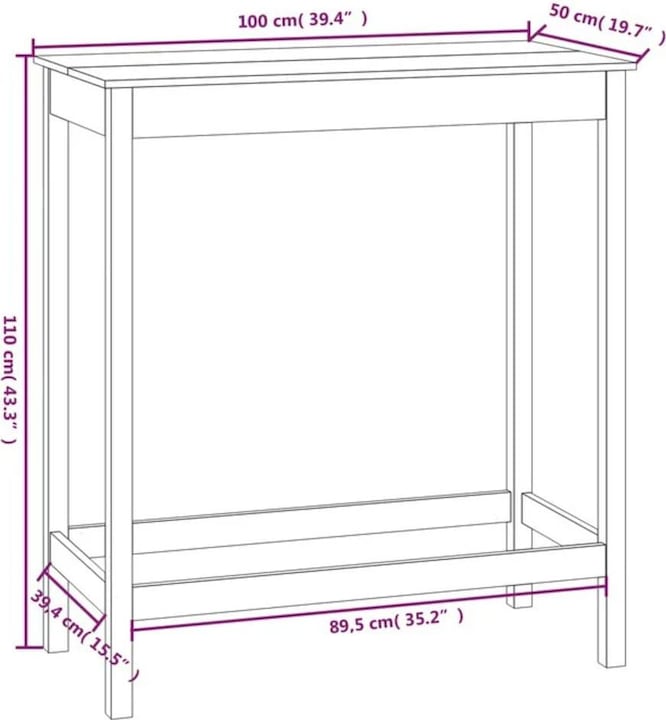 Actual product image VidaXL Jacob (100 x 50 x 110 cm)