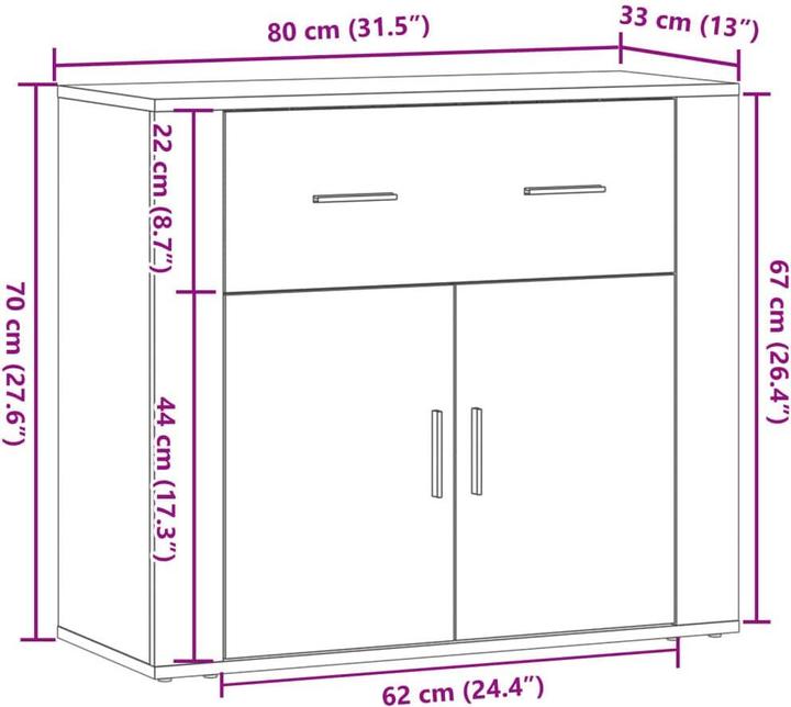 Produktbild vidaXL Sideboard (80 x 33 x 70 cm)