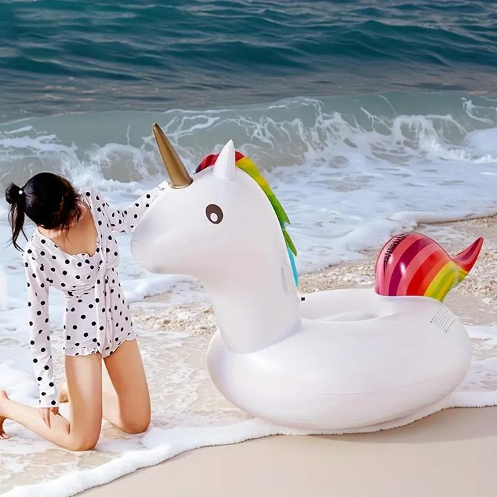 Actual product image Splash & Fun XXL Unicorn Schwimmring – Aufblasbares Einhorn Pool Float 200x100x90 cm