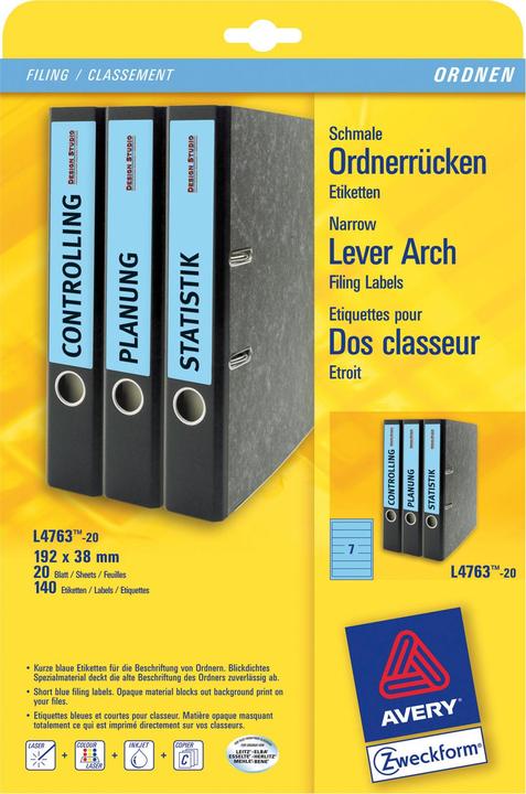 Image du produit Avery Étiquettes pour classeurs