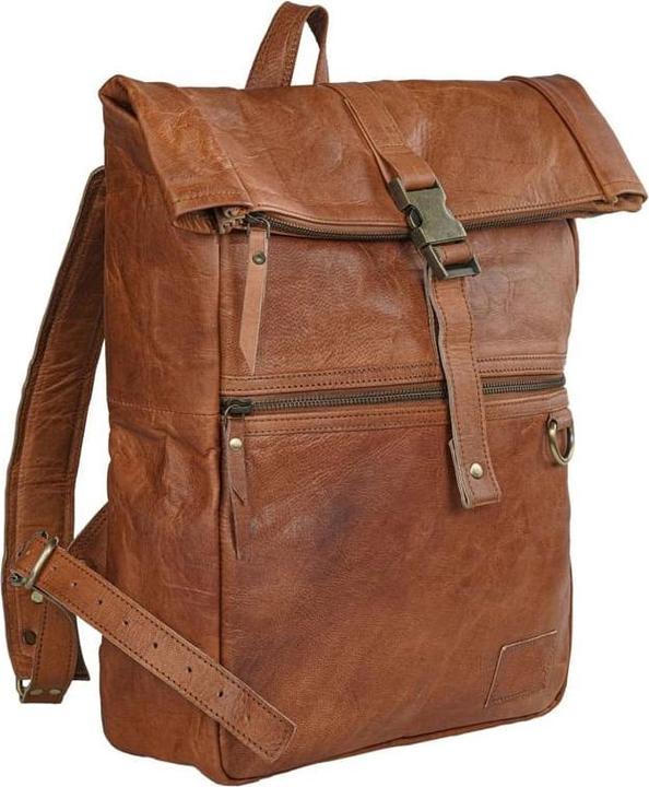 Actual product image Only-Bags.Store Leather backpack with roll closure
