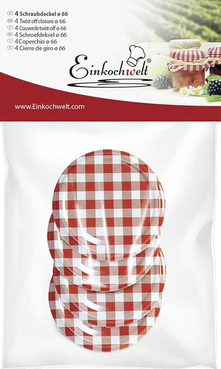 Image du produit Dosen-Zentrale Couvercle Twist-off 'à carreaux (4 pcs)