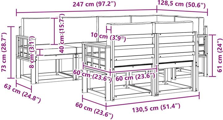 Produktbild vidaXL Outdoor-Sofagarnitur