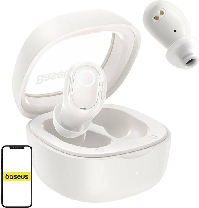 Produktbild Baseus Wireless headphones Bowie WM02 TWS, Bluetooth 5.0 (white) OS (25 h, Kabellos)