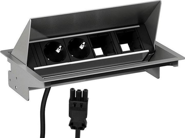 Image du produit Bachmann CONEO SET 2x contact de protection 2x ABD argenté (2x, CEE 7/3)