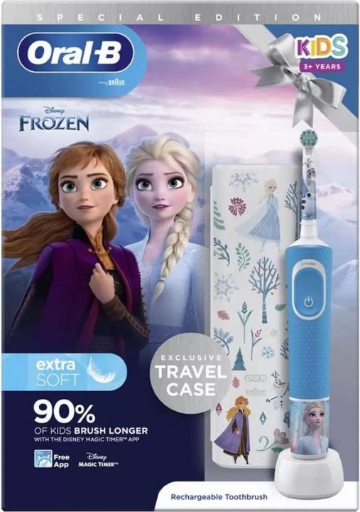 Image du produit Oral-B Ensemble de brosses à dents électriques rechargeables Frozen II pour enfants et étui de voyage pour (Brosse à dents oscillo-rotative)