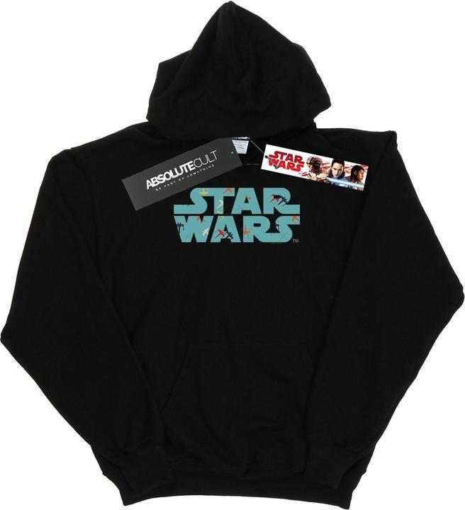 Actual product image Star Wars Girls Retro X-Wing Pattern Logo Hoodie (116)