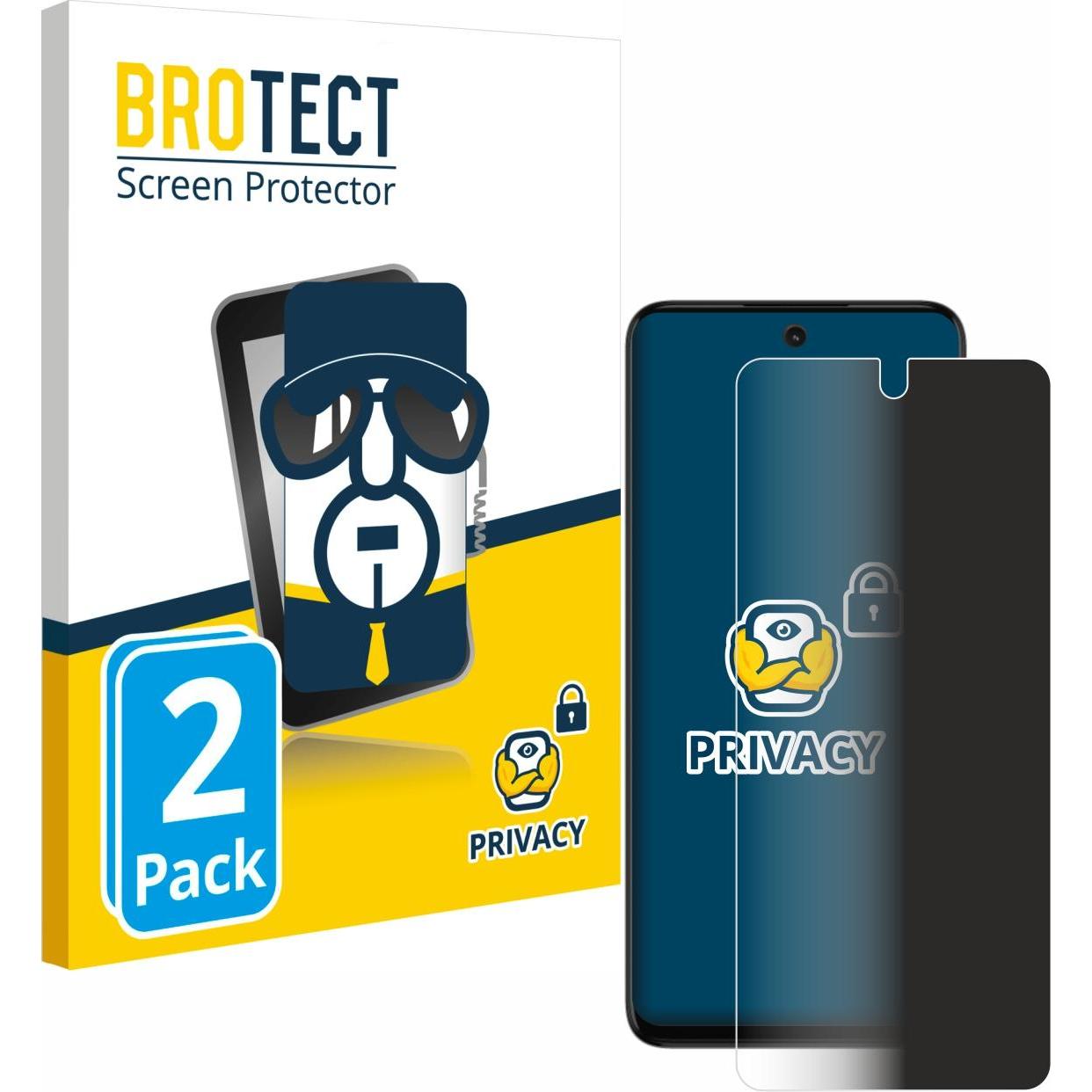 BROTECT Sichtschutzfolie Anti-Spy Privacy Folie Blaulicht-Schutz (2 Stück, Motorola Moto G32), Smartphone Schutzfolie, B...