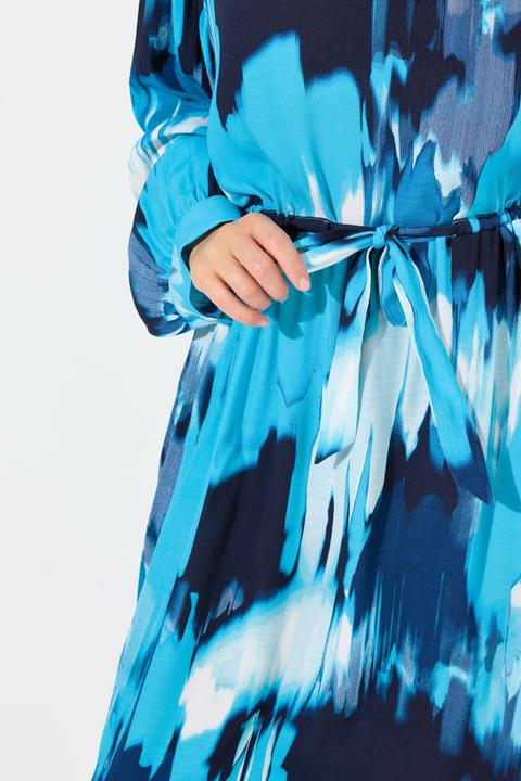 Produktbild Ulla Popken Maxikleid, Krepp, Oversized, Tunika-Ausschnitt, Langarm (42, 44)