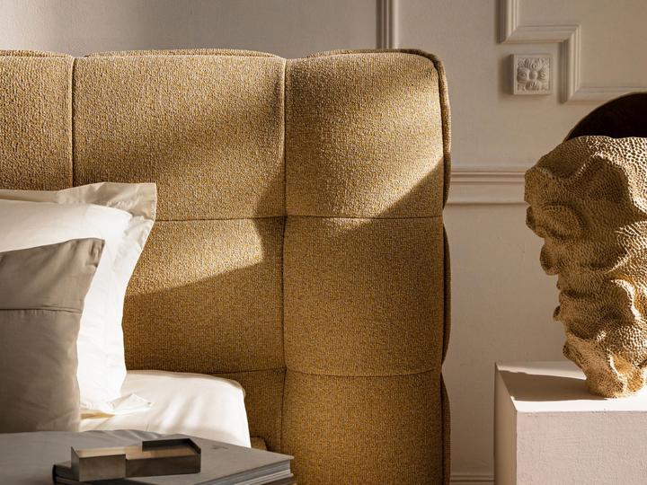 Actual product image Micadoni Boucle Storage Bed with Headboard, "Eric", Brick, 220x270x114 Made in Europe (180 x 200 cm)