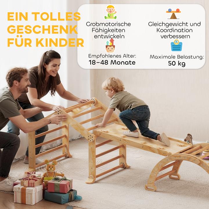 Actual product image Aiyaplay Klettergerüst Pappelholz, Kiefern-Furniermehrschichtenplatte Naturholz