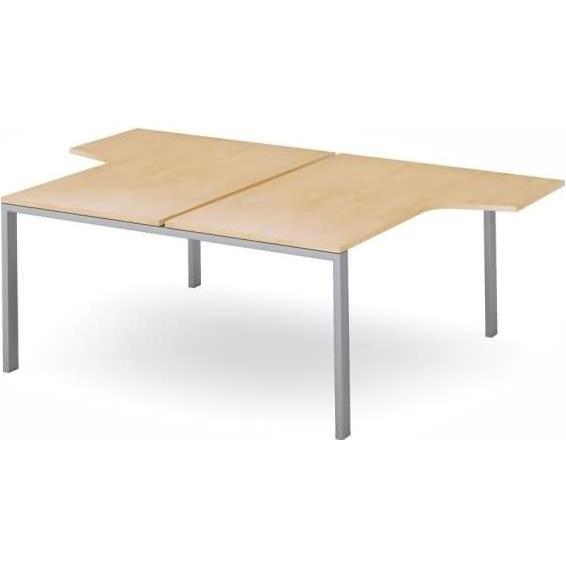 Rocada, Schreibtisch, Mehrfacharbeitstisch Total L-Form BxTxH 160x163/220x73cm Gestell grau Platte Melamin buche (220 x ...