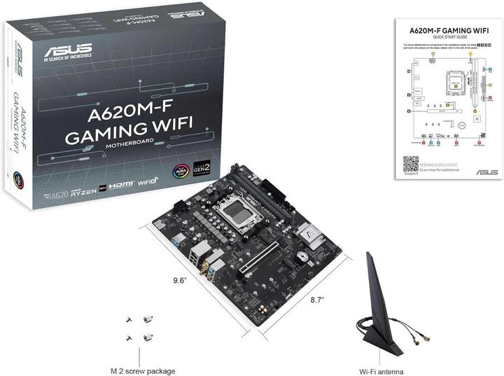 Image du produit ASUS A620M-F GAMING WIFI (AM5, AMD A620, mATX)