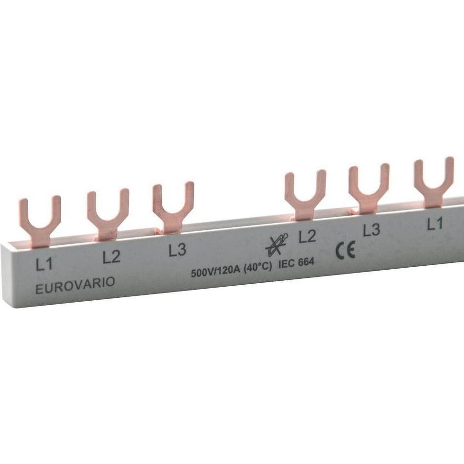 Doepke Sammelschiene 4ph. EV-SG3/N.8.120 Gabelschuh 120A,12 TE EV-SG3/N.8.120 (Widerstand), Passive Bauelemente, Grau