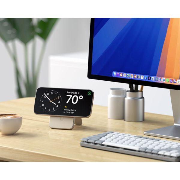 Actual product image Satechi OntheGo Magnetic Qi2 Powerbank Stand 5000 mAh Sand (5000 mAh, 15 W)