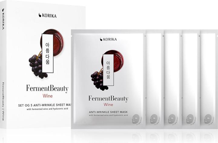 Korika - FermentBeauty Wine anti-aging sheet mask set 5 × 20 g (35 g)