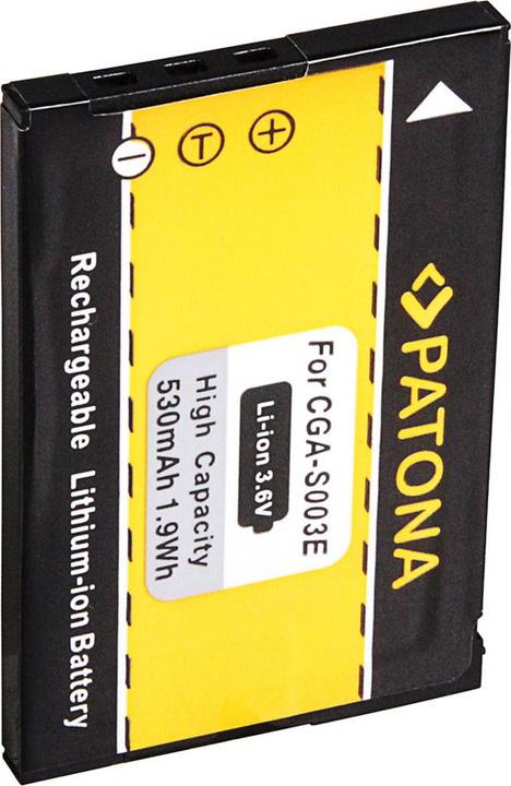 Actual product image Patona Battery f. Panasonic CGA-S003E SA-SA30 SV-AS10 SV-AV50 SV-AV50A SV-AV50S (Camera battery)
