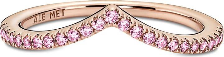 Immagine prodotto Pandora Anello rosa scintillante Wishbone in oro rosa 14ct (56, 925 Argento)