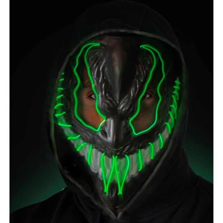 Actual product image Widmann Green monster mask with LED lighting