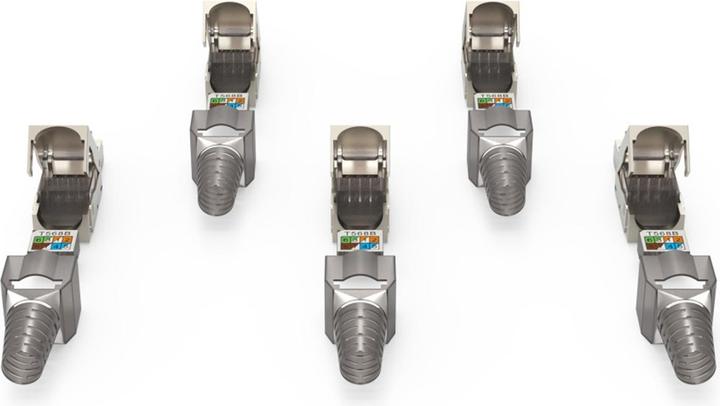 Image du produit Hama Connecteur réseau, CAT-6a, 10 Gbit/s, blindé, montage sans outil, 5 pcs. (S/FTP, CAT6a)