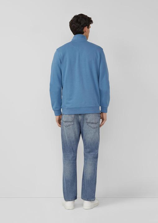 Produktbild s.Oliver Sweatshirt Sweatshirt mit Troyer-Kragen und Logo-Patch (M)