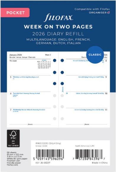 Actual product image Filofax Pocket agenda (81 x 120 mm)