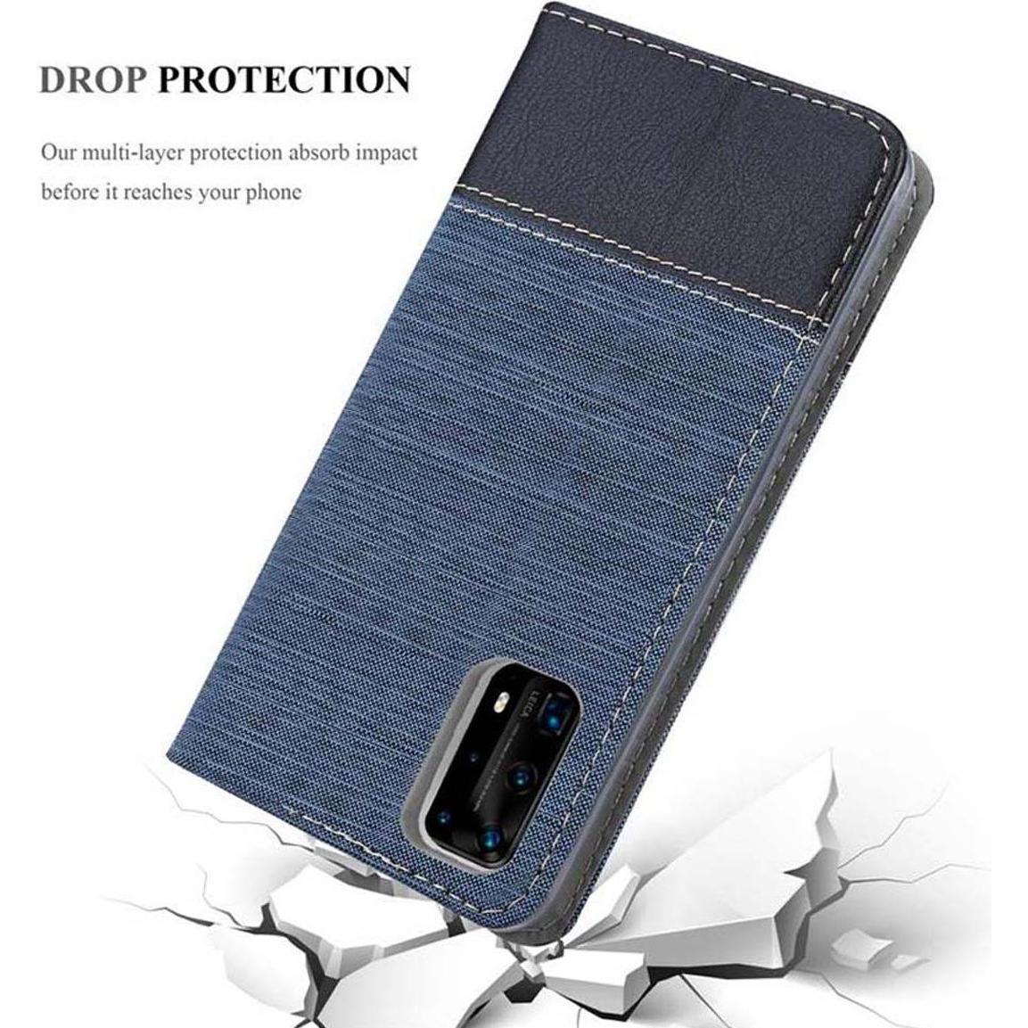 Thumbnail - Cadorabo Book Jeans Optik Cover (Huawei P40 Pro), Smartphone Hülle, Blau