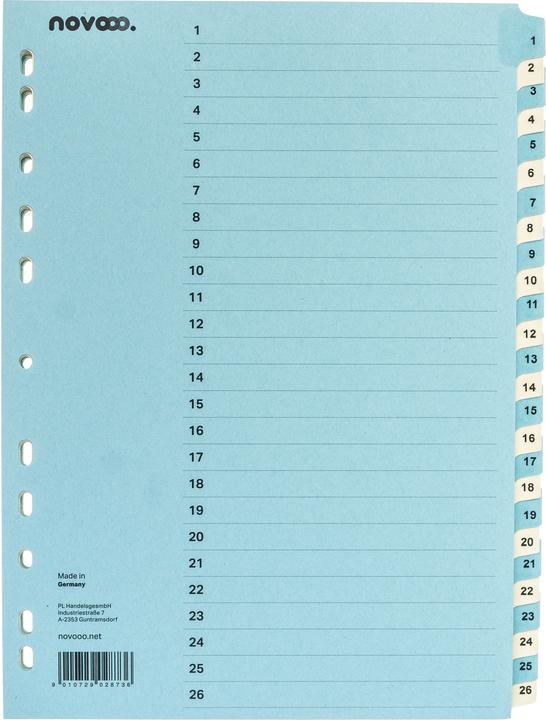 Produktbild Novooo Kartonregister blau/beige A4