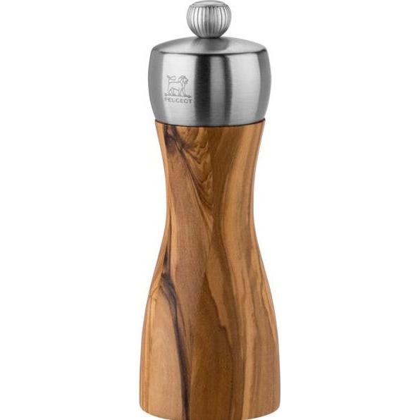 Peugeot Fidji Salzmühle 15 cm Olivenholz und Edelstahl, Pfeffermühle + Salzmühle, Braun
