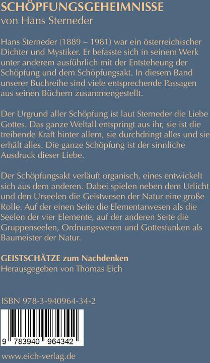Image du produit Schöpfungsgeheimnisse von Hans Sterneder (Allemand, Thomas Eich, 2024)
