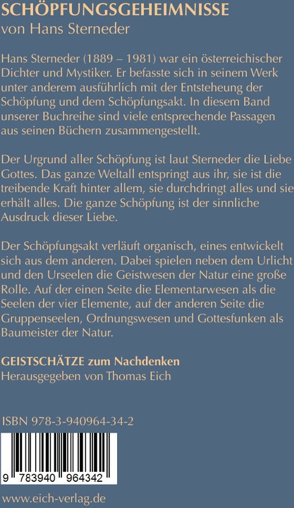 Actual product image Schöpfungsgeheimnisse von Hans Sterneder (German, Thomas Eich, 2024)