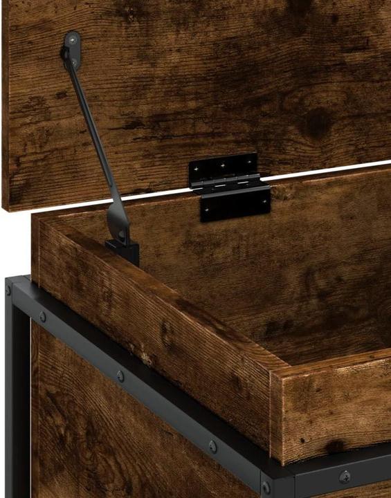 Image du produit vidaXL Coffre de rangement Couvercle Coffre à jouets Coffre à coussins Chêne fumé (80 x 40 x 51,5 cm)