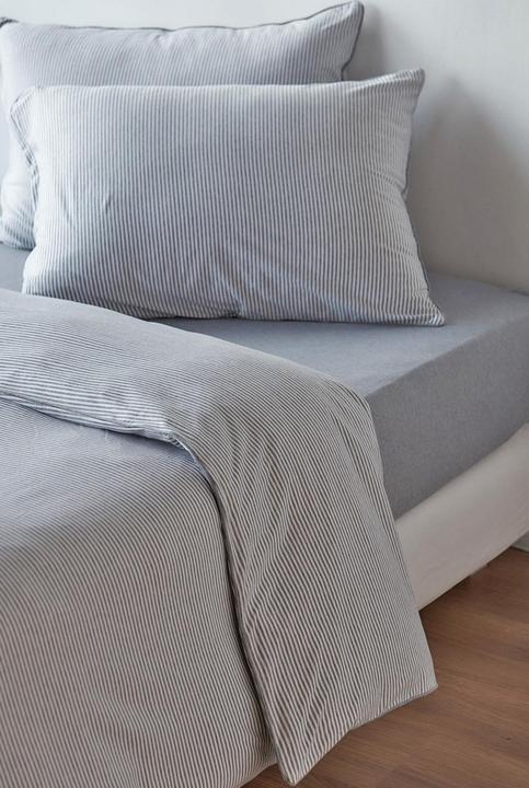 Image du produit Living Home Jersey mélangé à rayures (Housse de couette, 160 x 210 cm)