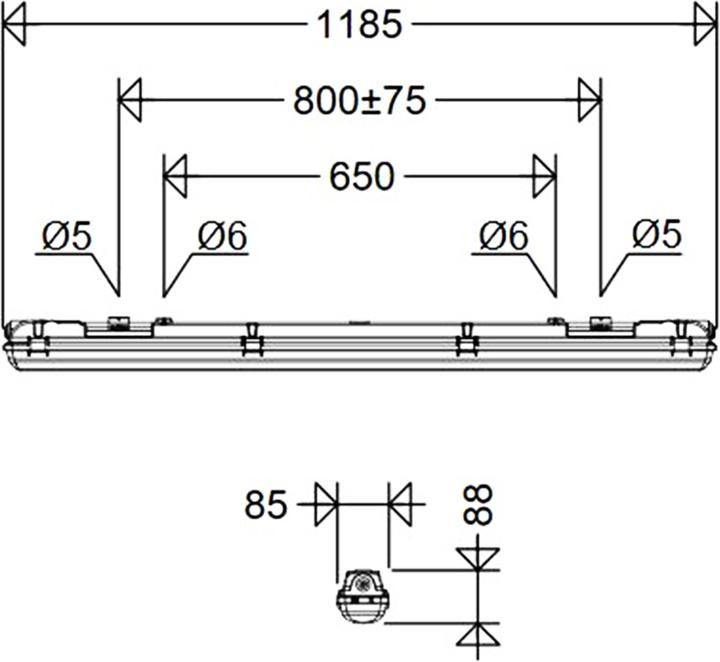 Produktbild Schuch Wannenleu. Luxano2 167 12L42G2LW 23W 4000lm 4000K IP65 PMMA f.Stallungen (4000 lm)