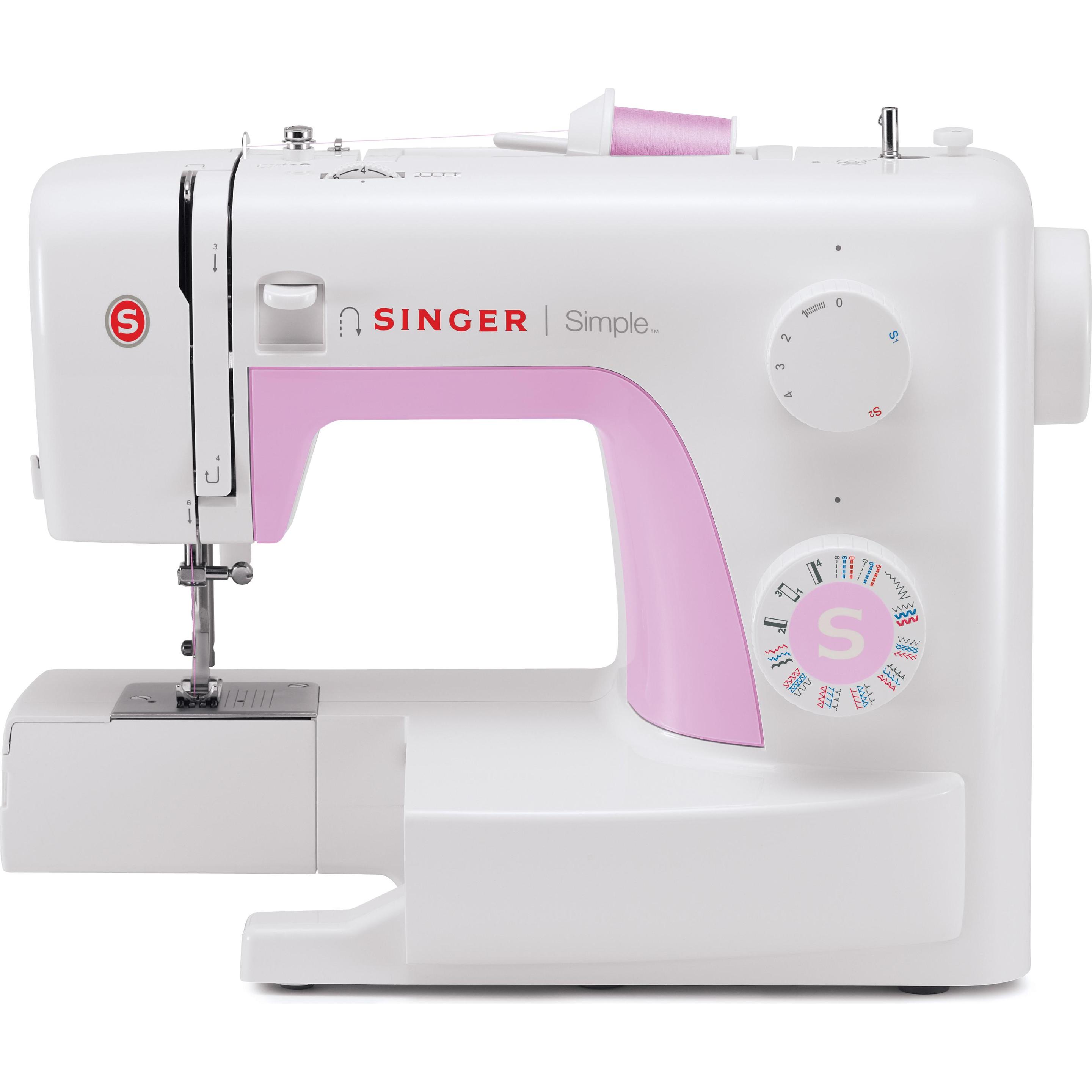 Singer Simple 3223, Nähmaschine, Rosa, Weiss