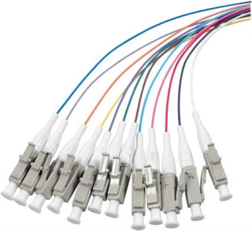 Produktbild Tecline LWL Faserpigtails, farbig, 50/125 µm, OM3-Faser, 12x LC Stecker, 2,0 m 12 LC Faserpigtails mit farbi (S/FTP, 2 m)