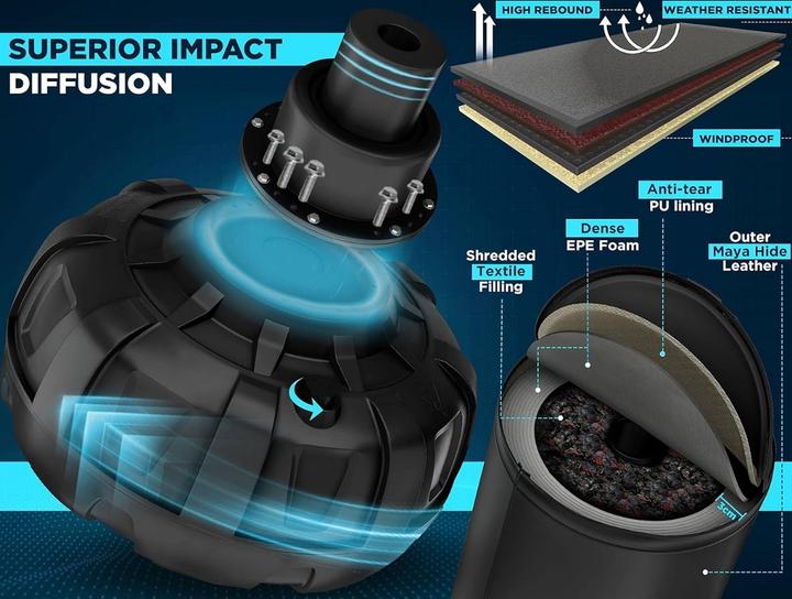 Image du produit Rdx Sac de frappe autoportant cible vert + gants (180 cm)