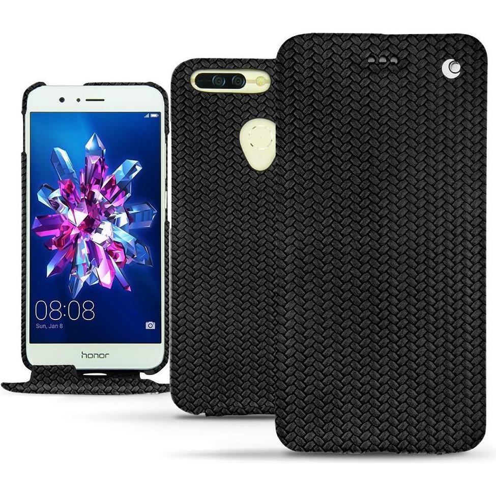 Noreve Lederschutzhülle vertikal (Honor 8 Pro), Smartphone Hülle, Schwarz