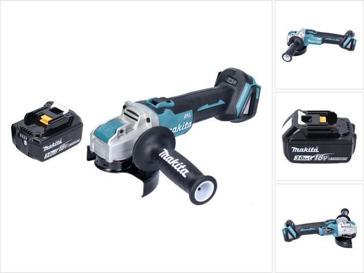 1x Makita DGA 521 cordless angle grinder, 1x additional handle ( 158237-4 ), 1x protective cover ( 347618-9 ), 1x Makita BL 1830 B 18 V 3.0 Ah battery