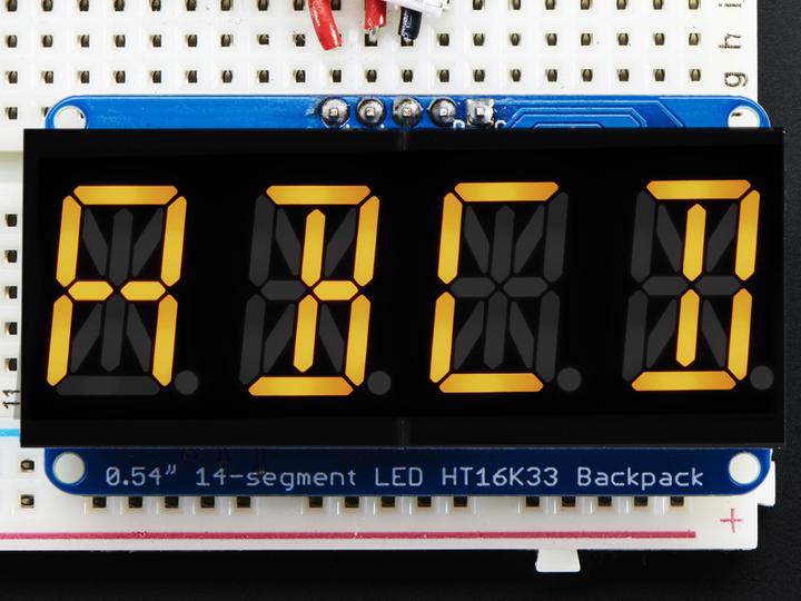 Adafruit Alphanumeric display Yellow 4 characters I2C (Display)