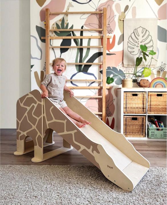 Actual product image small foot Indoor Slide Giraffe "Wildlife