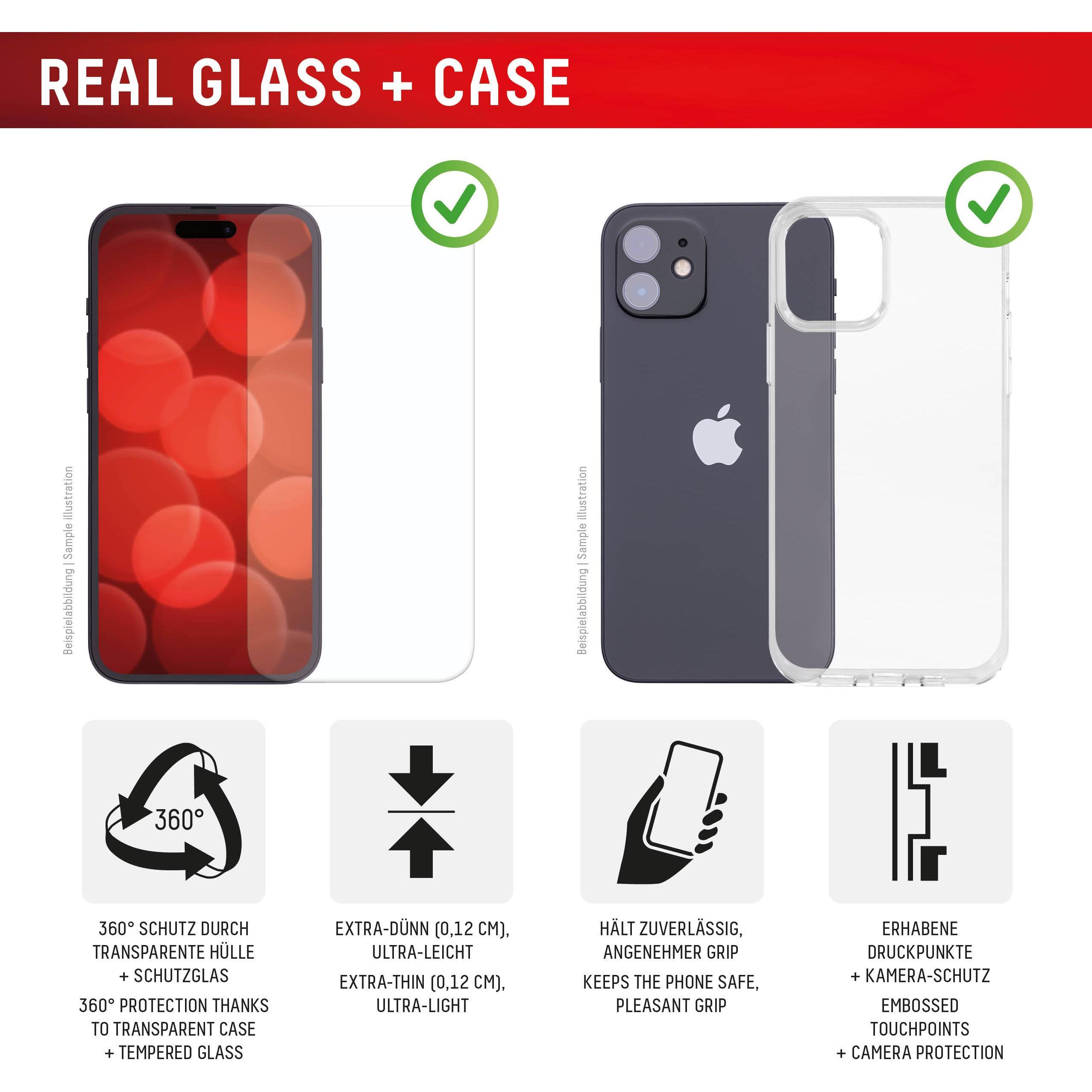 Thumbnail - Displex Real Glass, 2D Panzerglas + Handyhülle (1 Stück, Apple iPhone 16 Pro), Smartphone Schutzfolie, Transparent