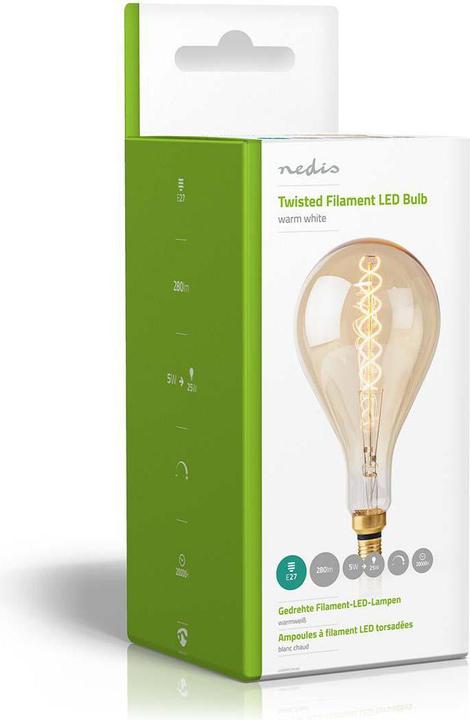Image du produit Nedis Lampe LED à filament E27 | A160 | 5 W | 280 lm | 2000 K | Dimmable | Blanc chaud | Style rétro | 1 (E27, 280 lm, 1x)
