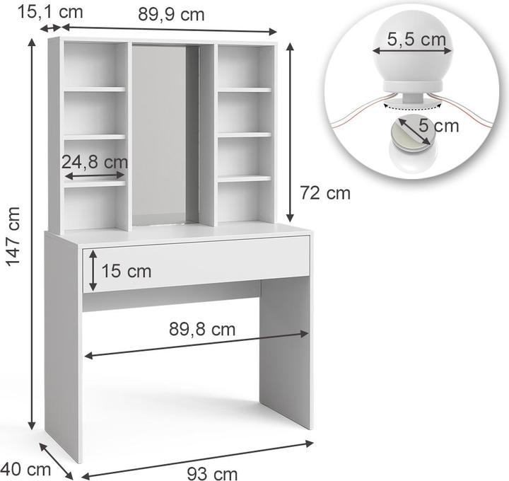 Actual product image Vicco Alexa (93 x 40 x 147 cm)