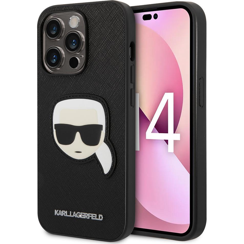 Karl Lagerfeld KLHCP14LSAPKHK iPhone 14 Pro 6,1" czarny/black hardcase Saffiano Karl's Head Patch (Apple iPhone 14 Pro),...