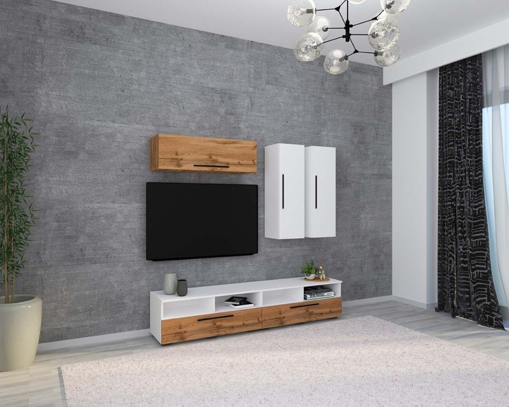 Produktbild VCM TV Lowboard Fernsehschrank Schrankwand Wohnzimmer Anbauwand Wohnwand Arila XL (190 x 40 x 200 cm)