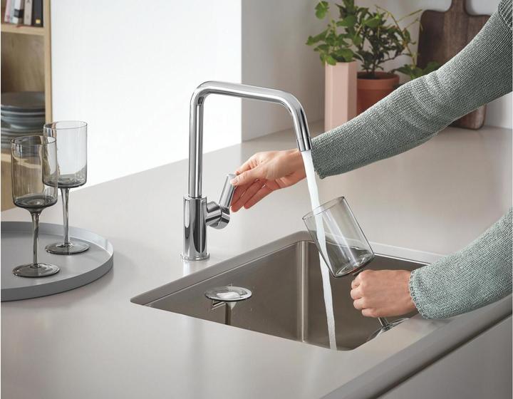 Produktbild Grohe Start QuickFix Küchenarmatur, hoher Auslauf, U-Form, schwenkbar, chrom