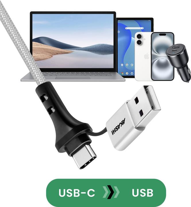 Immagine prodotto Akashi 3-in-1 Charging Cable (1 m)
