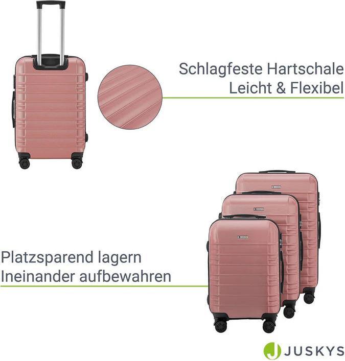Actual product image Juskys 3-teiliges Hartschalenkoffer-Set mit 360° Rollen (120 l)